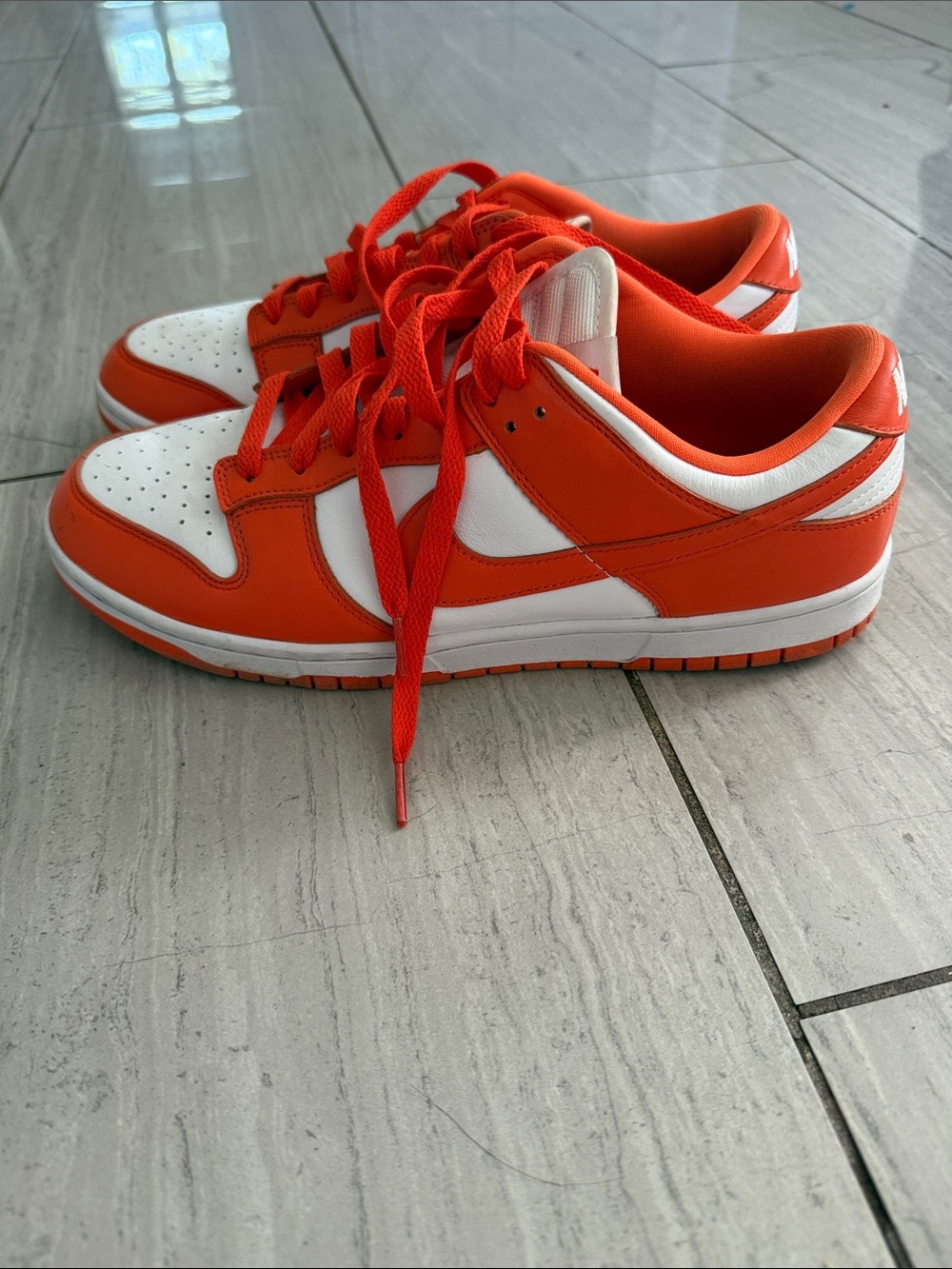 Nike Orange and White Low-Top Sneakers